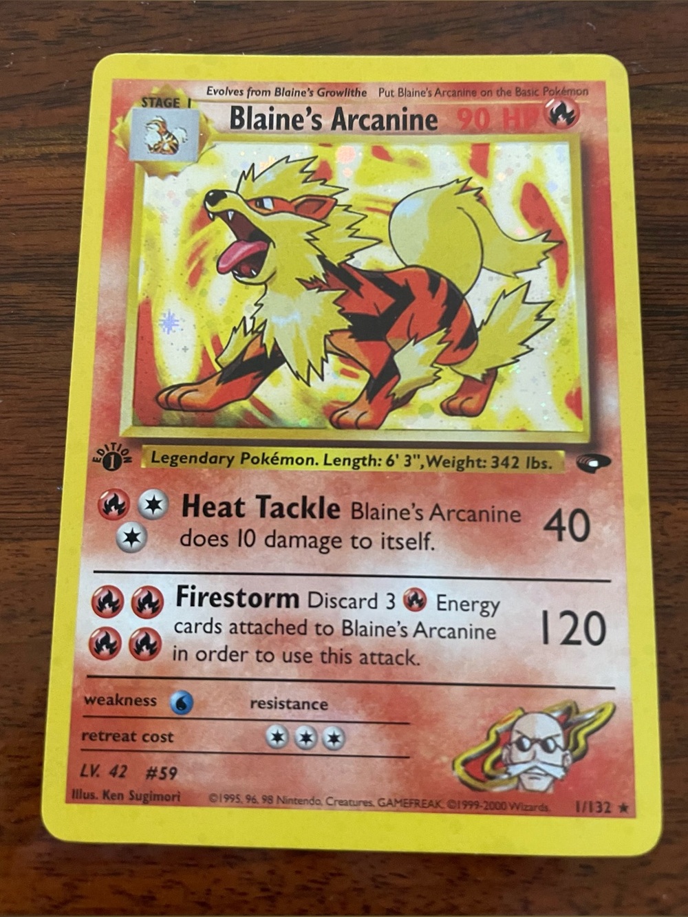 Blaine's Arcanine 1/132 - 1st edition Holo - Gym Challenge Set